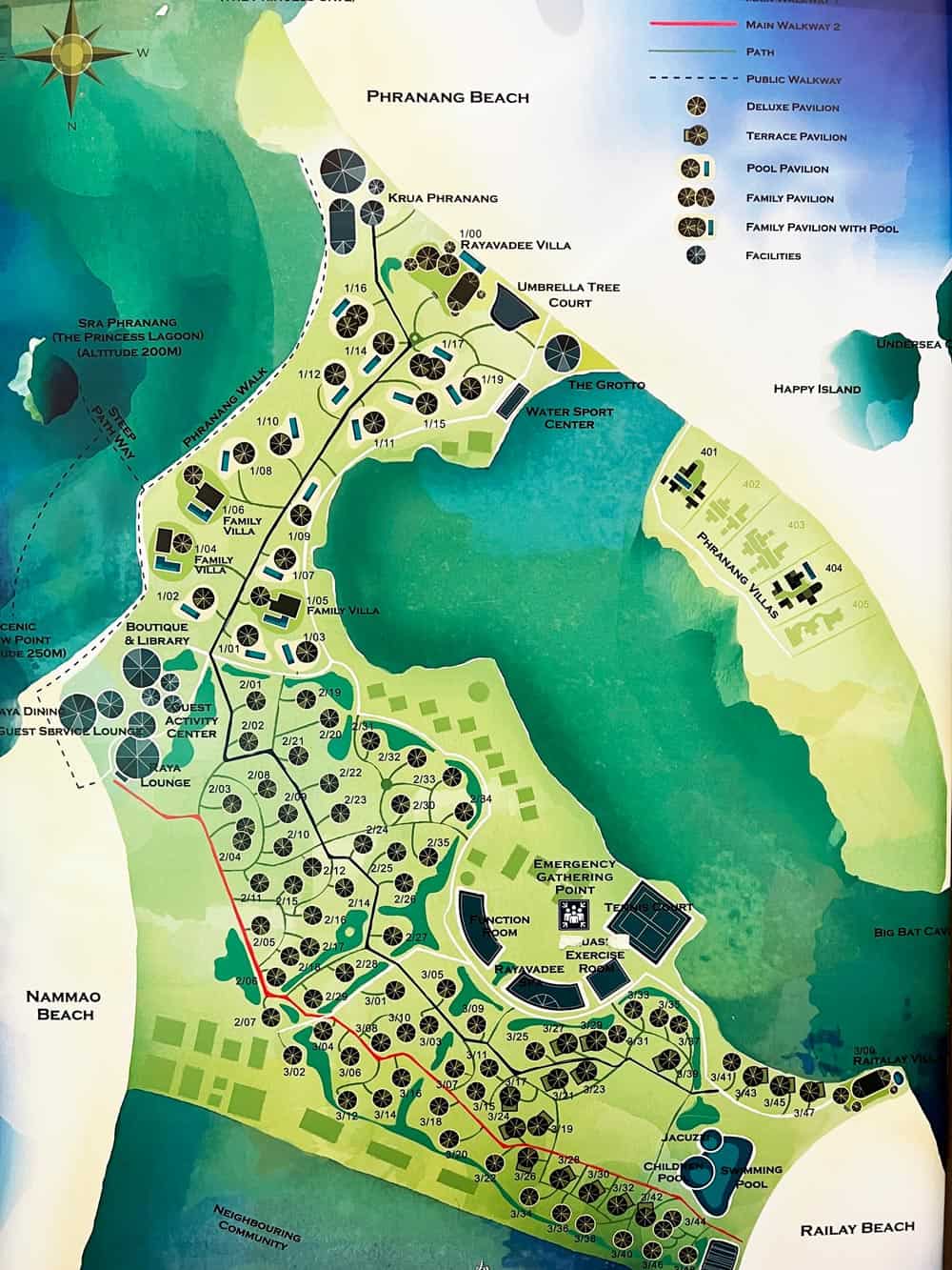 Map of Rayavadee resort