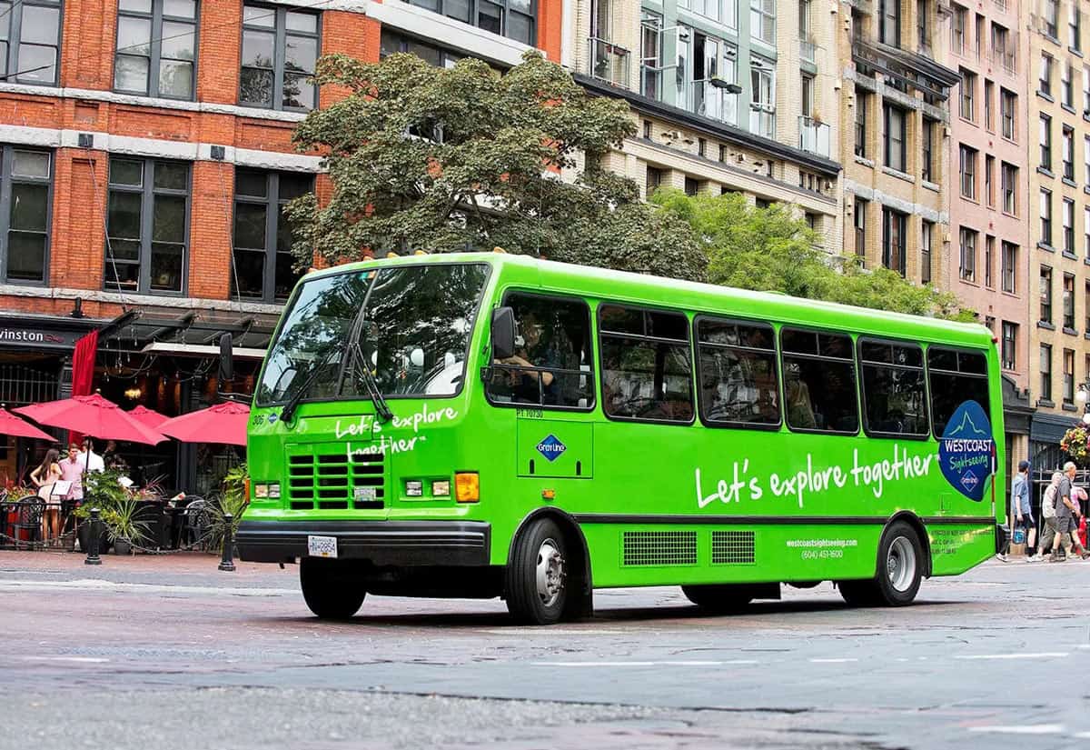 Green Westcoast Sightseeing bus